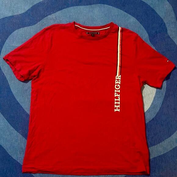 Tommy Hilfiger Vertical Stripe Logo Tee - Picture 1 of 6